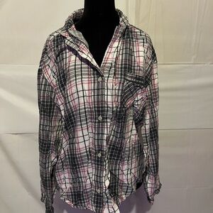 Victoria's Secret Black and Pink Plaid PJS